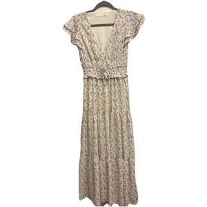 Altar'd State Women's Floral Maxi Dress V-Neck Size XS Sheer